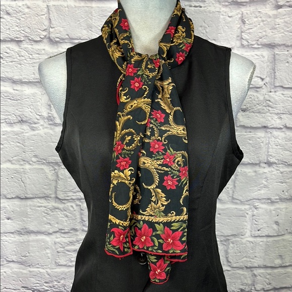 Vintage J.G. Hook Elegant Floral Scarf - Picture 1 of 4